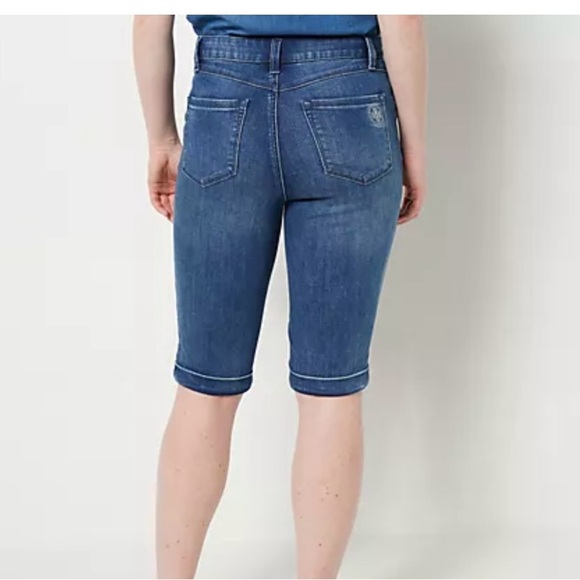 Laurie Felt Petite Plus Daisy Premium Denim Knee Grazer Dark Vintage 20WP - Picture 2 of 8